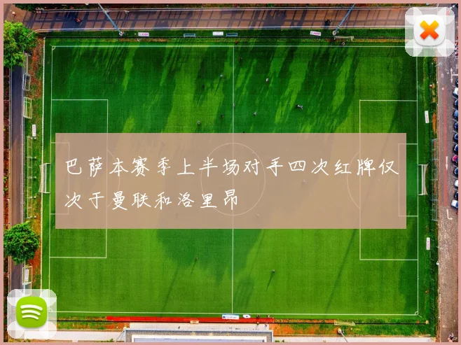 巴萨本赛季上半场对手四次红牌仅次于曼联和洛里昂